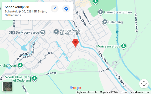 Locatie van Hovenier Klavertje 4 op de kaart: Schenkeldijk 38 in Strijen